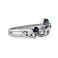 Alexandrite Crown Keepsake 14K White Gold ring R5740