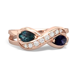 Alexandrite Diamond Infinity 14K Rose Gold ring R5390