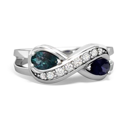 Alexandrite Diamond Infinity 14K White Gold ring R5390