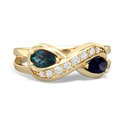 Alexandrite Diamond Infinity 14K Yellow Gold ring R5390