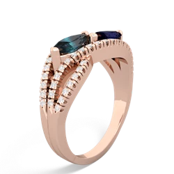 Alexandrite Diamond Rivers 14K Rose Gold ring R3070