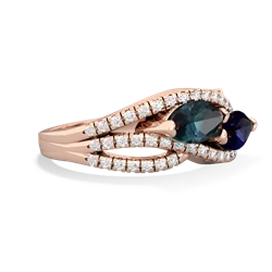 Alexandrite Diamond Rivers 14K Rose Gold ring R3070