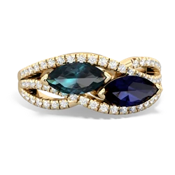 Alexandrite Diamond Rivers 14K Yellow Gold ring R3070