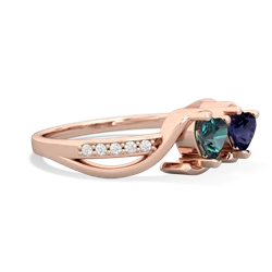 Alexandrite Side By Side 14K Rose Gold ring R3090