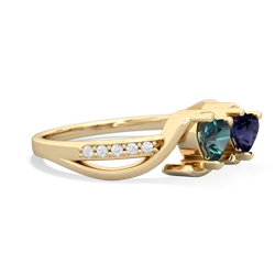 Alexandrite Side By Side 14K Yellow Gold ring R3090