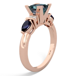 Alexandrite 6Mm Princess Eternal Embrace Engagement 14K Rose Gold ring C2002