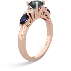 Alexandrite 6Mm Round Eternal Embrace Engagement 14K Rose Gold ring R2005