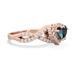 Alexandrite Diamond Twist 'One Heart' 14K Rose Gold ring R2640HRT