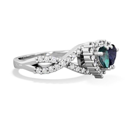 Alexandrite Diamond Twist 'One Heart' 14K White Gold ring R2640HRT