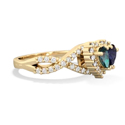 Alexandrite Diamond Twist 'One Heart' 14K Yellow Gold ring R2640HRT