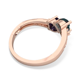 Alexandrite Snuggling Hearts 14K Rose Gold ring R2178