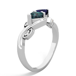 Alexandrite Floral Elegance 14K White Gold ring R5790