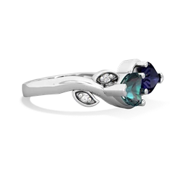 Alexandrite Floral Elegance 14K White Gold ring R5790