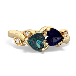 Alexandrite Floral Elegance 14K Yellow Gold ring R5790