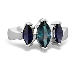 Alexandrite Three Peeks 14K White Gold ring R2433