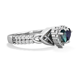 Alexandrite Celtic Knot Two Hearts As One 14K White Gold ring R2644HRT