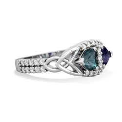 Alexandrite Sparkling Celtic Knot 14K White Gold ring R2645