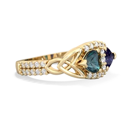 Alexandrite Sparkling Celtic Knot 14K Yellow Gold ring R2645