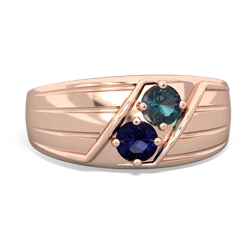 Alexandrite Men's Streamline 14K Rose Gold ring R0460