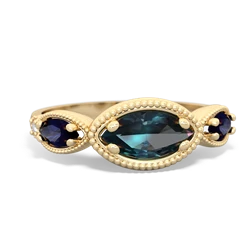 Alexandrite Milgrain Marquise 14K Yellow Gold ring R5700