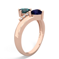 Alexandrite Heart To Heart 14K Rose Gold ring R2064