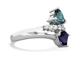 Alexandrite Heart To Heart 14K White Gold ring R2064