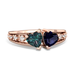 Alexandrite Heart To Heart 14K Rose Gold ring R3342