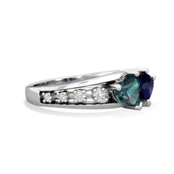 Alexandrite Heart To Heart 14K White Gold ring R3342