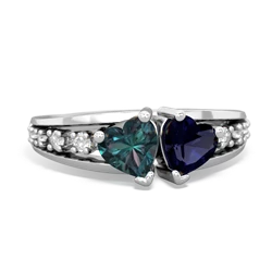 Alexandrite Heart To Heart 14K White Gold ring R3342