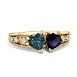 Alexandrite Heart To Heart 14K Yellow Gold ring R3342