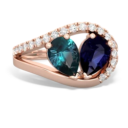 Alexandrite Nestled Heart Keepsake 14K Rose Gold ring R5650
