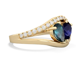 Alexandrite Nestled Heart Keepsake 14K Yellow Gold ring R5650