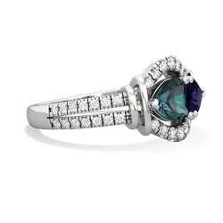 Alexandrite Art-Deco Keepsake 14K White Gold ring R5630