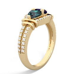 Alexandrite Art-Deco Keepsake 14K Yellow Gold ring R5630