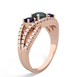 Alexandrite Three Stone Aurora 14K Rose Gold ring R3080