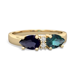 Alexandrite Pear Bowtie 14K Yellow Gold ring R0865