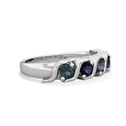 Alexandrite Anniversary Band 14K White Gold ring R2089