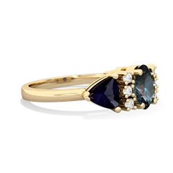 Alexandrite Antique Style Three Stone 14K Yellow Gold ring R2186