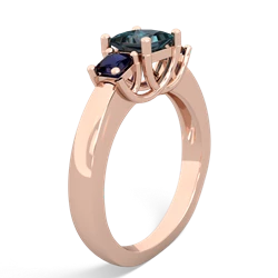 Alexandrite Three Stone Trellis 14K Rose Gold ring R4015