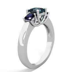 Alexandrite Three Stone Trellis 14K White Gold ring R4015