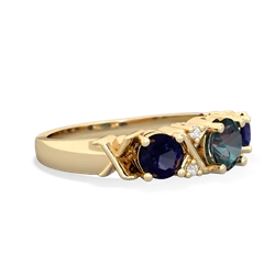 Alexandrite Hugs And Kisses 14K Yellow Gold ring R5016