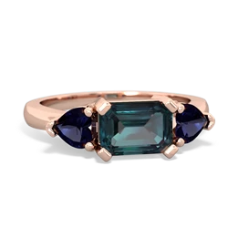 Alexandrite Three Stone 14K Rose Gold ring R5235