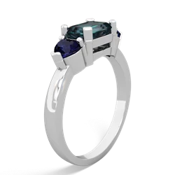 Alexandrite Three Stone 14K White Gold ring R5235