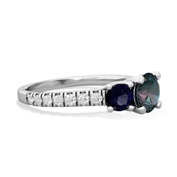 Alexandrite Pave Trellis 14K White Gold ring R5500