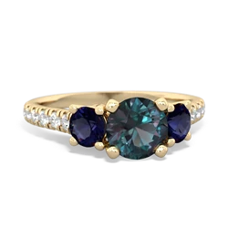 Alexandrite Pave Trellis 14K Yellow Gold ring R5500