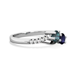 Alexandrite Infinity Pave Two Stone 14K White Gold ring R5285