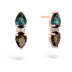 Alexandrite Bowtie Drop 14K Rose Gold earrings E0865