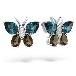 Alexandrite Butterfly 14K White Gold earrings E2215