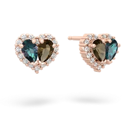 Alexandrite Halo 14K Rose Gold earrings E7008