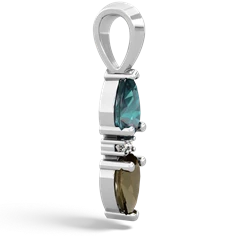 Alexandrite Bowtie Drop 14K White Gold pendant P0865